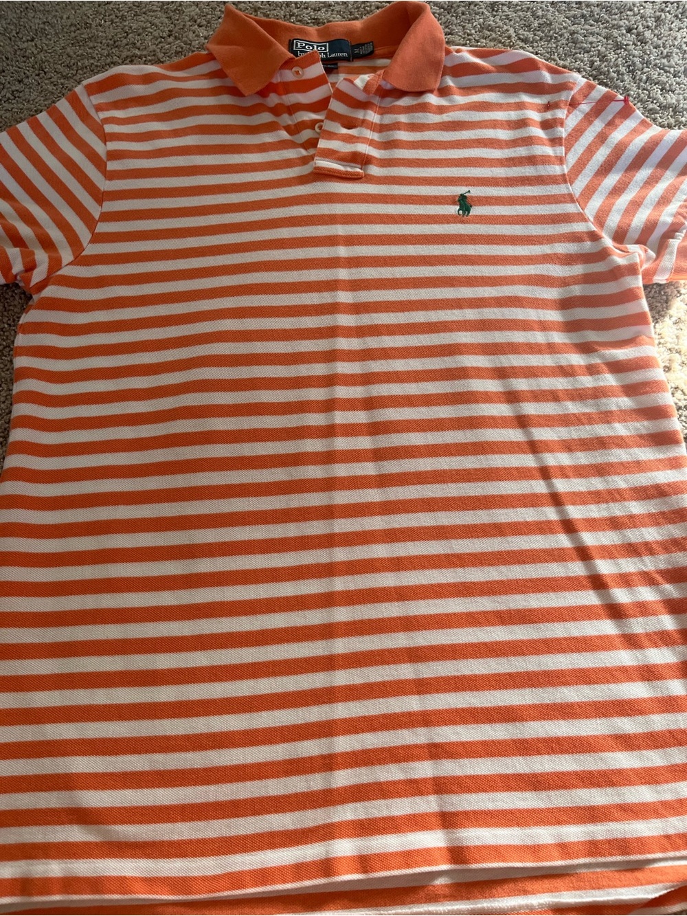Ralph Lauren Mens medium orange stripe polo